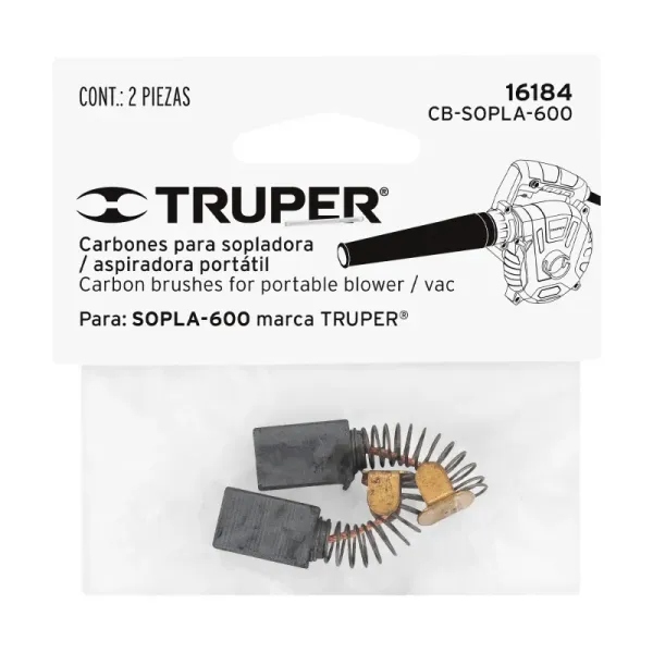 2 Carbones Para Sopladora Truper Sopla-600 (CB-SOPLA-600 - 16184)