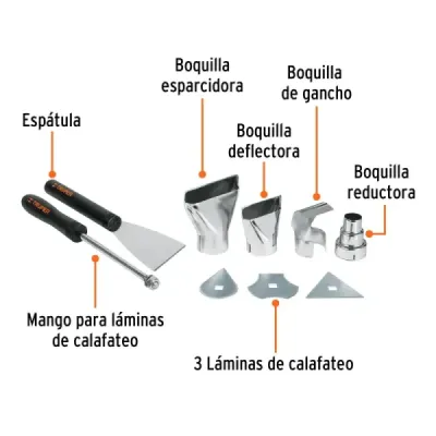 Pistola De Calor Profesional De 2.000 W, Incluye Accesorios Truper