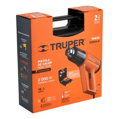 Pistola De Calor Profesional De 2.000 W, Incluye Accesorios Truper