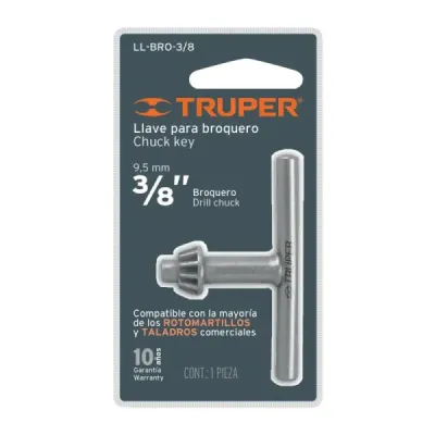 Llave Para Mandril De 3/8" Con Acabado Cromado Anti-Oxido Truper