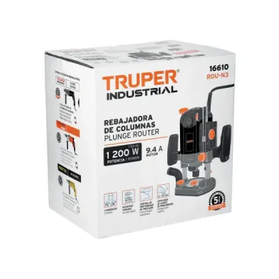 Ruteadora Industrial 1/2" Y 1/4", 1.200 W Con Accesorios Truper