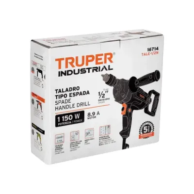 Taladro Tipo Espada De 1/2", 1.150 W De Uso Industrial Truper