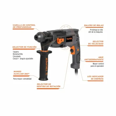 Rotomartillo Industrial Sds Plus De 2 Joules Y 650 W Truper
