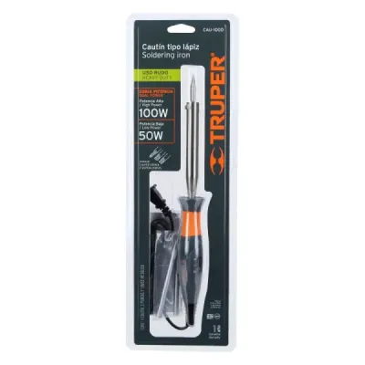 Cautín Tipo Lápiz De 100 W Y 50 W Con 3 Puntas Y Soporte Truper