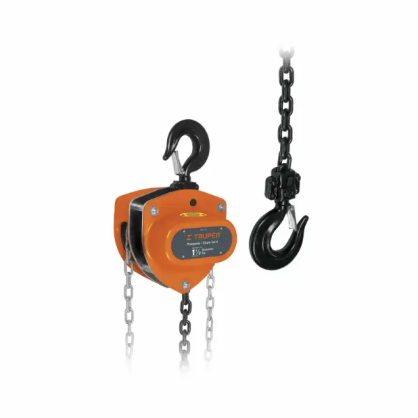 Diferencial Industrial De 1.1/2 Toneladas, Cadena 3.3 Metros Truper (POL-1-1/2 - 16825)