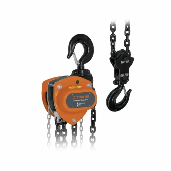 Diferencial Industrial De 5 Toneladas, Cadena 6.80 Metros Truper (POL-5 - 16828)