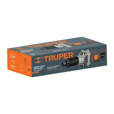 Esmeril Recto 1/4" Industrial, 600 W Y Velocidad Variable Truper