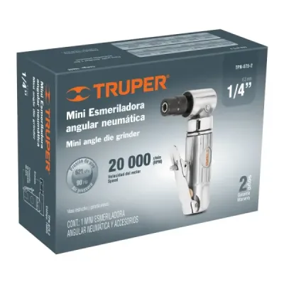 Mini Esmeril Angular De 1/4" Neumático, Cuerpo De Aluminio Truper