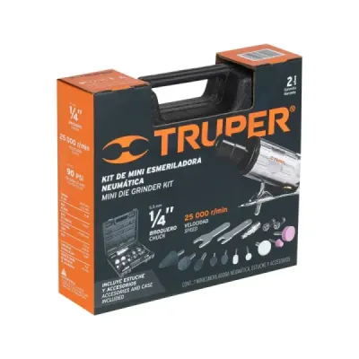 Mini Esmeril De 1/4" Neumático, Accesorios Incluidos Truper