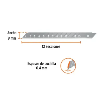 10 Cuchillas Pequeñas De Repuesto Para Bisturí, Ancho 9 Mm Truper