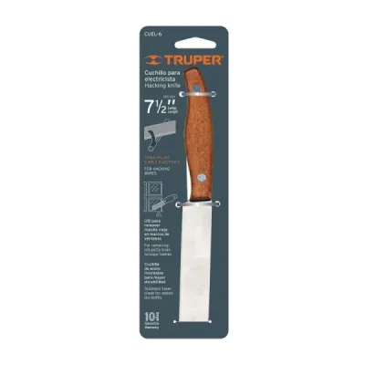 Cuchillo Para Electricista De 19 Cm En Acero Inoxidable Truper