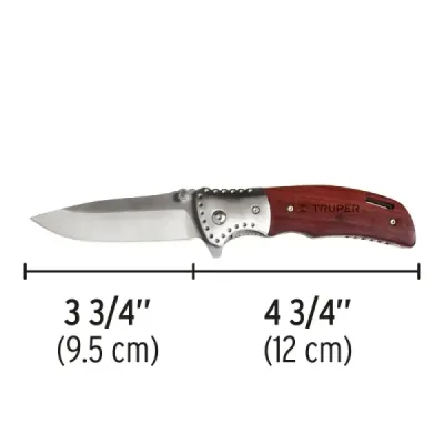 Navaja Abatible Truper 21 Cm Superfilo Mango Madera Y Seguro