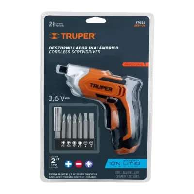 Destornillador Inalámbrico Profesional, Incluye Accesorios Truper