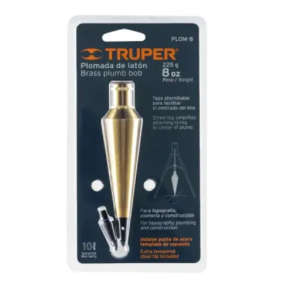 Plomada De Latón De 227 Gr Para Topografía Y Construcción Truper