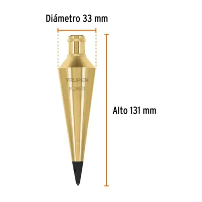 Plomada De Latón De 340 Gr Para Topografía Y Construcción Truper