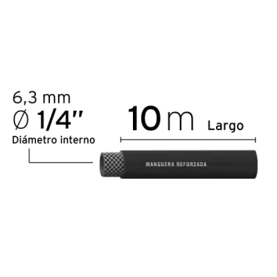 Manguera Para Compresor De Caucho 10 M, 1/4" Npt, 300 Psi Truper