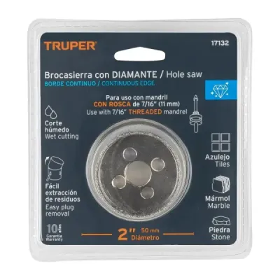 Sierra Copa Diamantada De 2" (50 Mm) Borde Continuo Truper