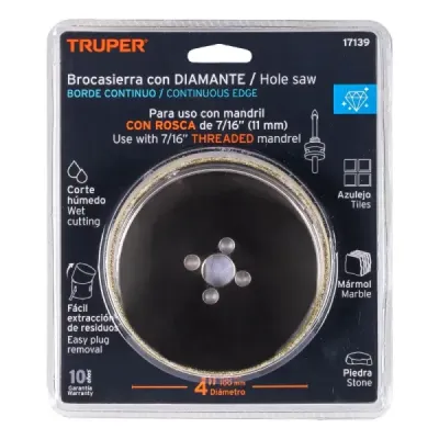 Sierra Copa Diamantada De 4" (100 Mm) Borde Continuo Truper