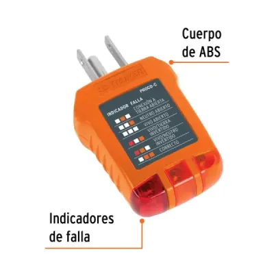 Tester De Toma Corriente Alterna Con Luces Indicadoras Truper