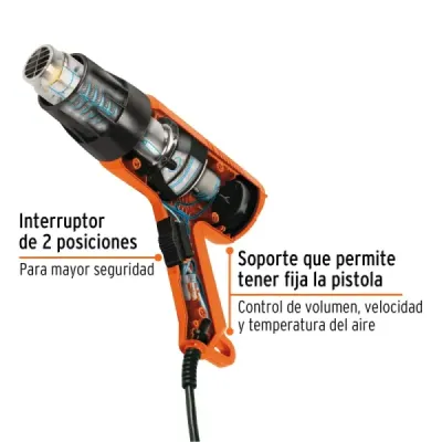 Pistola De Calor Profesional De 1.500 W, 2 Temperaturas Truper