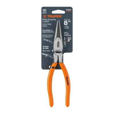 Alicate De Punta Larga Cónica De 8", Mango De Pvc Truper