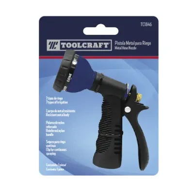 Pistola De Riego Metálica Y Pvc Toolcraft De 7 Funciones