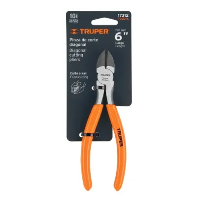 Alicate Corta Frío De 6" Uso Profesional, Mango De Pvc Truper