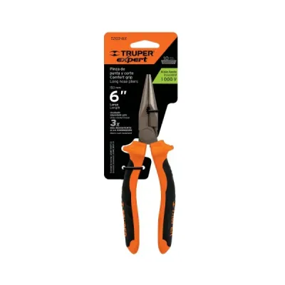 Alicate De Punta Larga Industrial De 6", Comfort Grip Truper