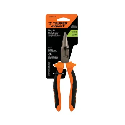 Alicate De Punta Larga Industrial De 8", Comfort Grip Truper