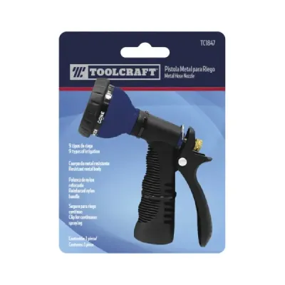 Pistola De Riego Metálica Y Pvc Toolcraft De 9 Funciones