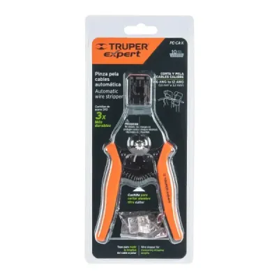 Alicate Pelacable Automático De Precisión De 6", Mango Tpr Truper