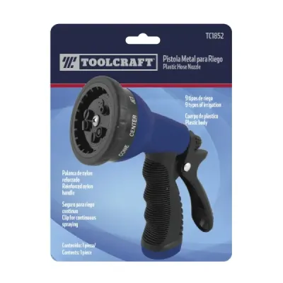 Pistola De Riego Plástica Y Pvc Toolcraft De 7 Funciones
