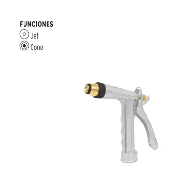 Pistola Metálica Para Manguera 2 Funciones, Chorro Regulable Truper