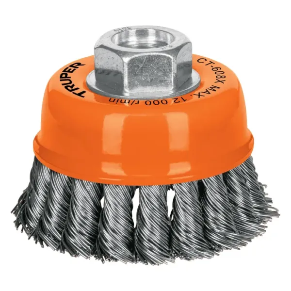 Grata Copa De Alambre Trenzado Grueso De 3", Eje De 5/8-11 Truper (CT-608X - 17529)
