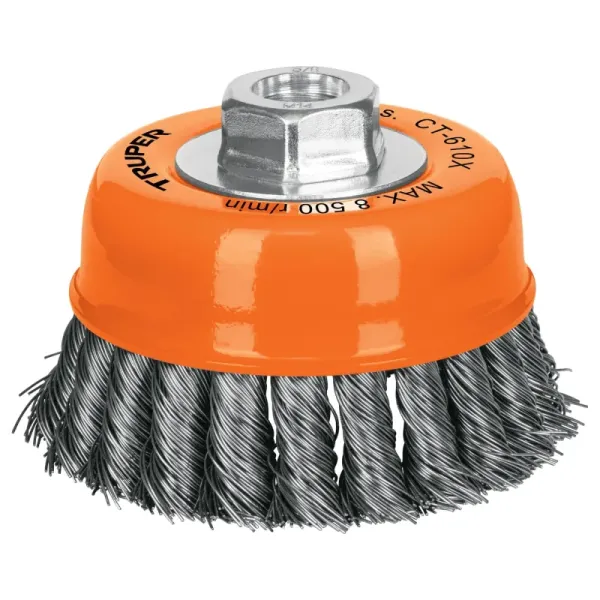 Grata Copa De Alambre Trenzado Grueso De 4", Eje De 5/8-11 Truper (CT-610X - 17531)