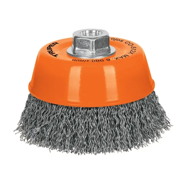 Grata Copa De Alambre Ondulado Grueso De 5", Eje 5/8 - 11 Truper (CO-512X - 17533)