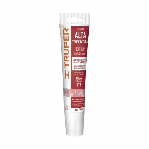 Silicona Altas Temperaturas Para Varios Usos 85 Gr, Roja Truper (ALTE-R - 17566)