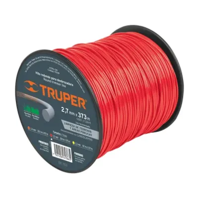 Hilo Redondo Para Guadañadora De 373 Metros, Diámetro 2.7 Mm Truper