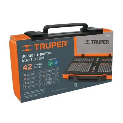 Juego De 42 Puntas, Spline, Bristol Y Torx, Estuche Metálico Truper