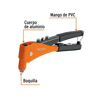 Remachadora Profesional De 10" Con 4 Boquillas Cambiables Truper