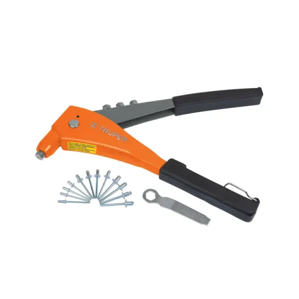 Remachadora Profesional De 10" Con Remaches Y 4 Boquillas Truper (RE-9X - 17961)