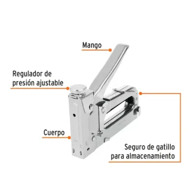 Grapadora Manual Tipo Pistola De Uso Medio, Incluye Grapas Truper