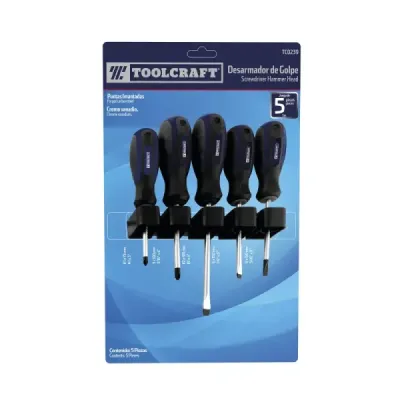 Juego De 5 Destornilladores De Golpe Toolcraft Bimaterial