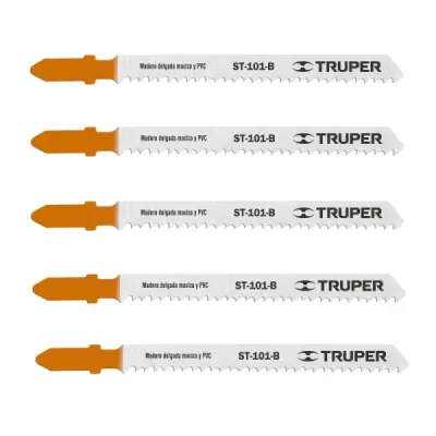 5 Seguetas Tipo T De 10 Cm, 10 Dpp, Corte Recto Y Fino Truper