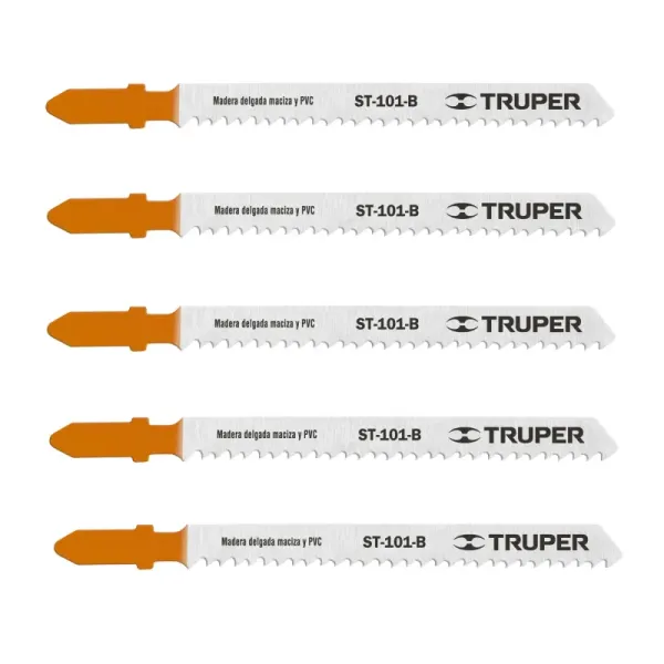 5 Seguetas Tipo T De 10 Cm, 10 Dpp, Corte Recto Y Fino Truper (ST-101-B - 18124)