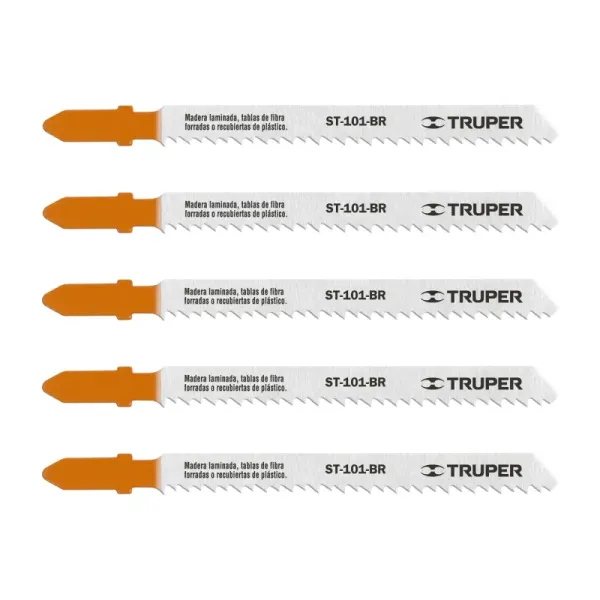 5 Seguetas Tipo T De 10 Cm, 10 Dpp, Corte Recto Y Fino Truper (ST-101-BR - 18125)
