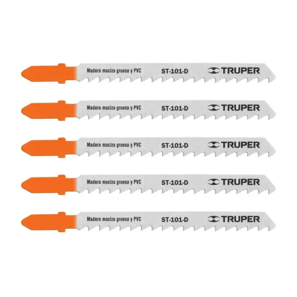 5 Seguetas Tipo T De 10 Cm, 6 Dpp, Corte Recto Y Grueso Truper (ST-101-D - 18126)