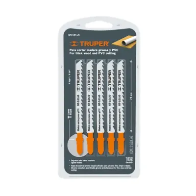 5 Seguetas Tipo T De 10 Cm, 6 Dpp, Corte Recto Y Grueso Truper