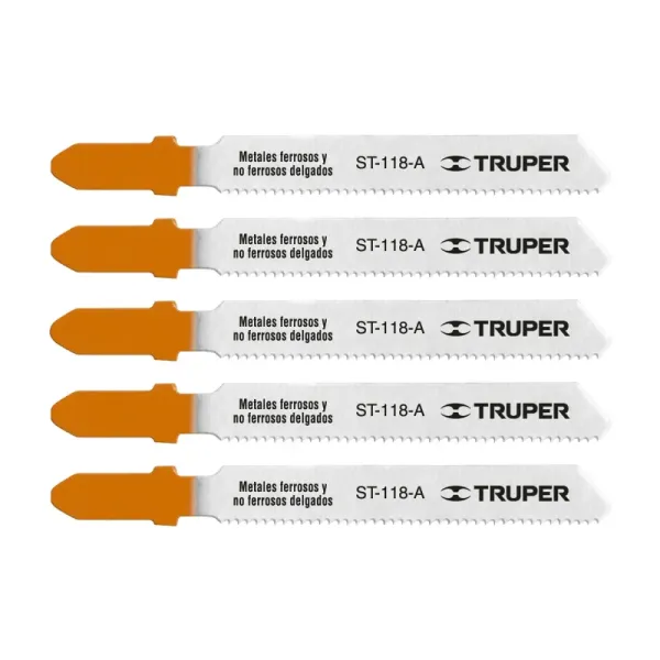 5 Seguetas Tipo T De 8 Cm, 21 Dpp, Corte Recto Y Super Fino Truper (ST-118-A - 18128)
