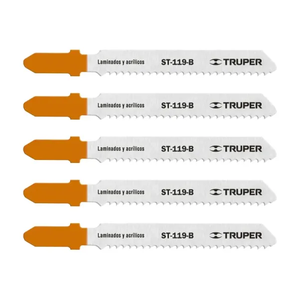5 Seguetas Tipo T De 8 Cm, 12 Dpp, Corte Recto Y Fino Truper (ST-119-B - 18130)